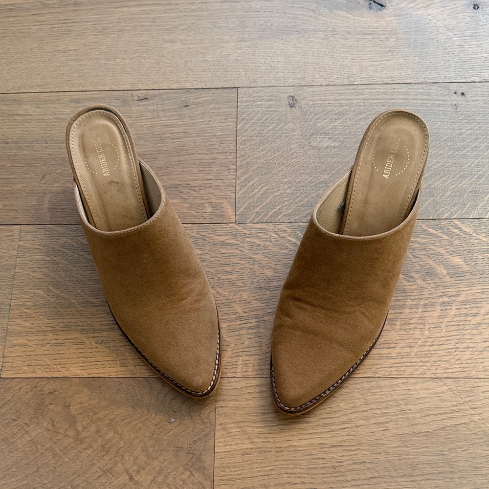 Tan Suede Mules